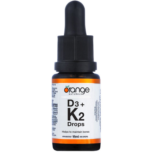 Orange Naturals      D3 + K2 Drops 250IU/30mcg orange flavour MCT      15 mL