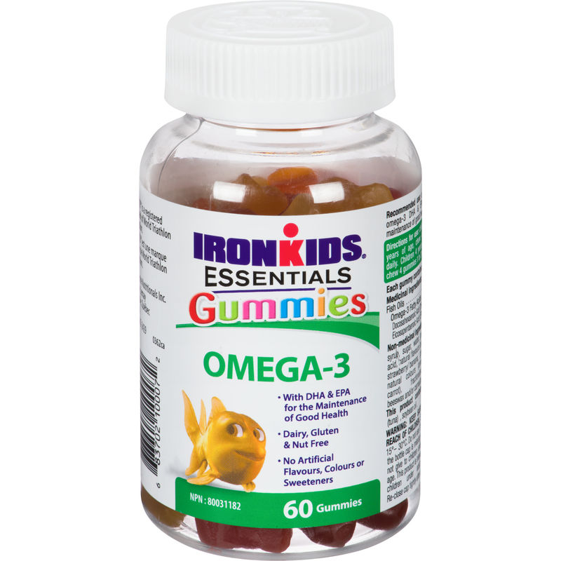 Iron Kids Ironkids Gummies, Omega-3's For Smart Kids,Tropical, 60ct