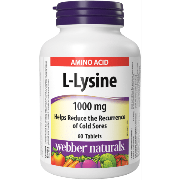 Webber Naturals - L-Lysine 1000 mg - 60 Tablets