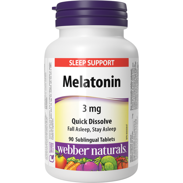 Webber Naturals - Melatonin Quick Dissolve 3 mg - 90 Sublingual Tablets