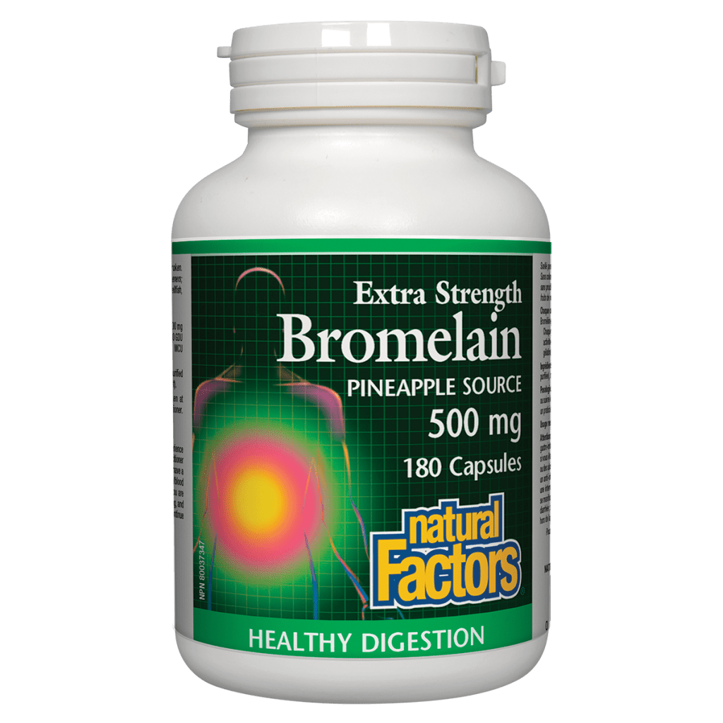 Natural Factors   Bromelain Extra Strength, Pineapple Source 500 mg   180 capscaps