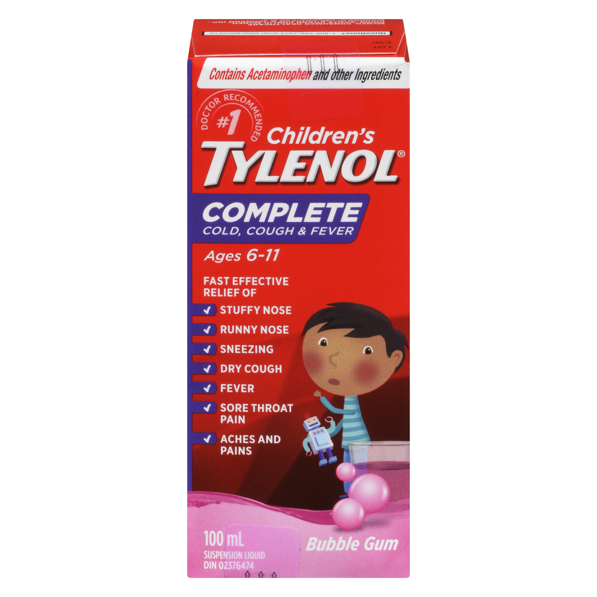 TYLENOL CHILDREN COMPLET COLD/COUGH/FEVER BBG100ML LIQUID