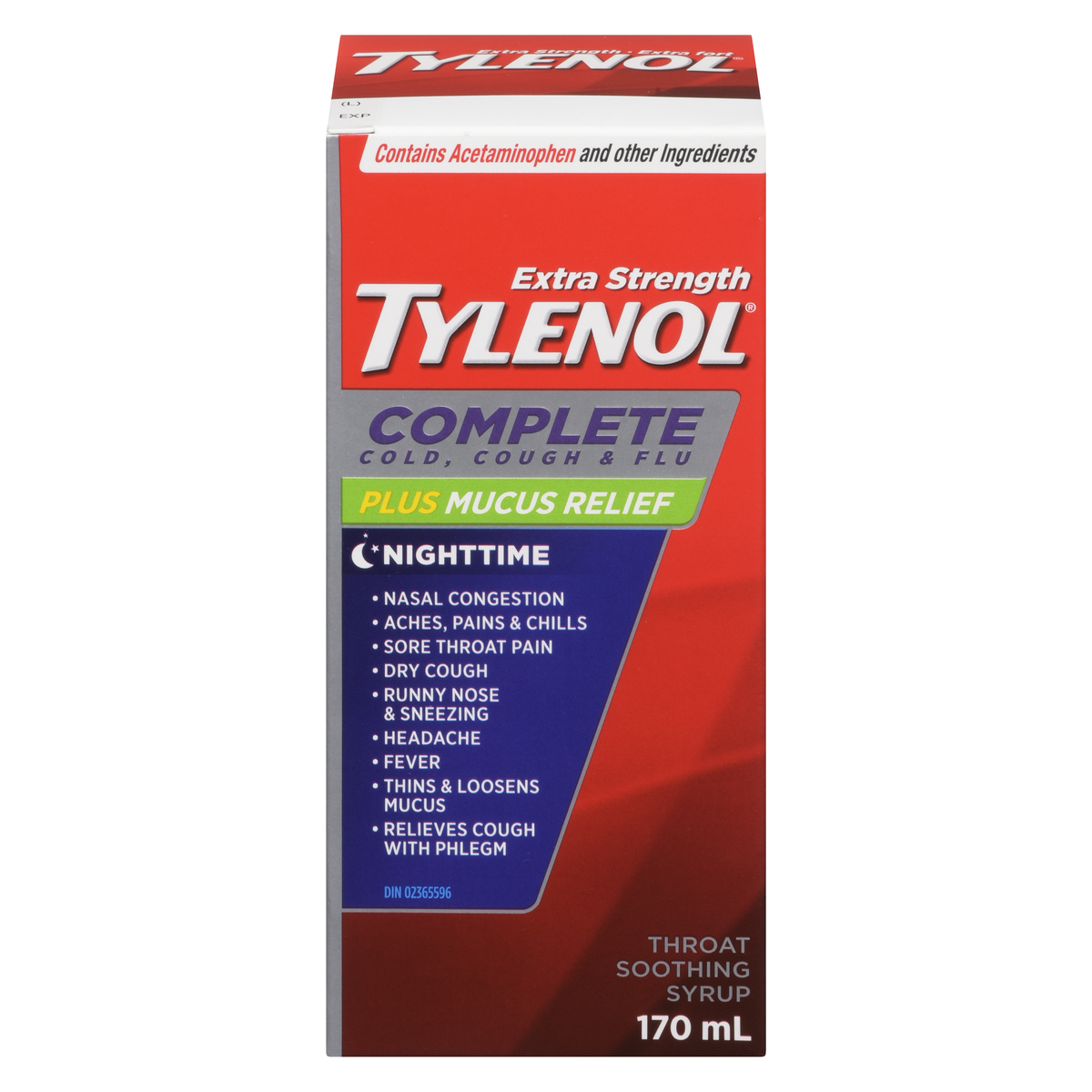 TYLENOL COMPLETE COUGH/COLD/FLU NIGHT 170ML SYRUP