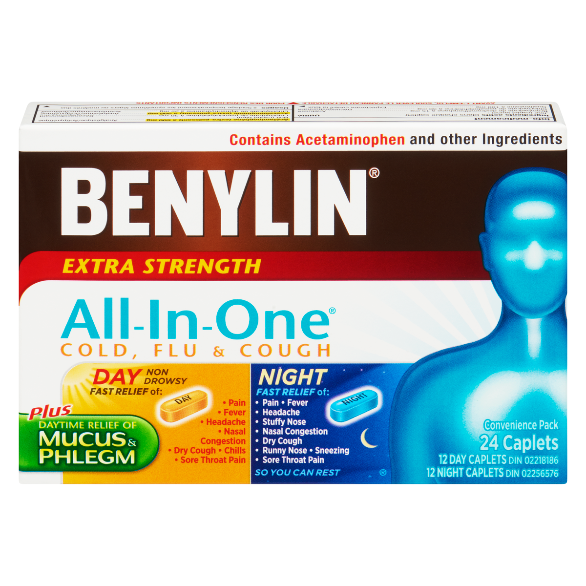 BENYLIN ALL IN ONE CPLT COLD&FLU DAY/NIGHT 12+12 CAPLET