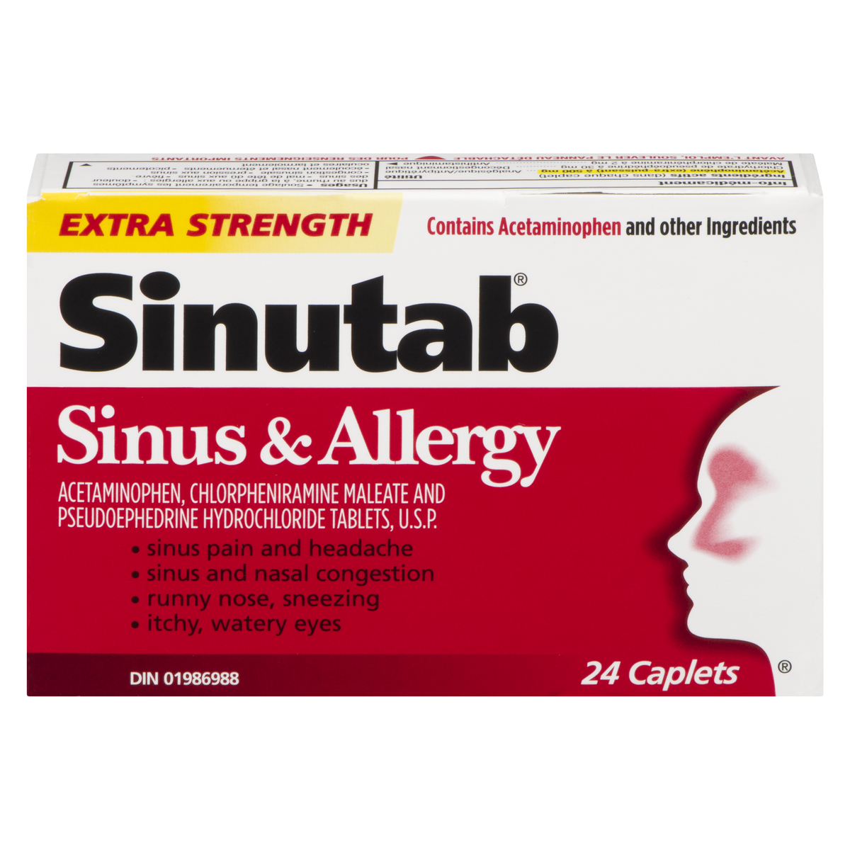 SINUTAB SINUS & ALLERGY XST CPLT 24 TABLET