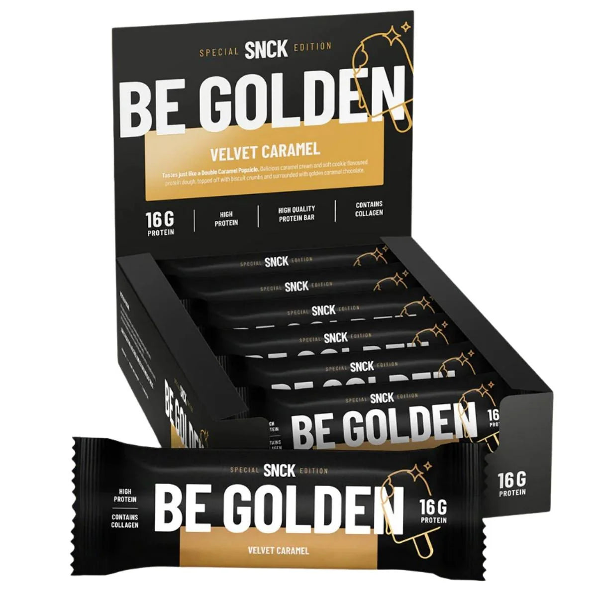 SNCK - PROTEIN BAR - 55g - 12/box - BE GOLDEN VELVET CARAMEL