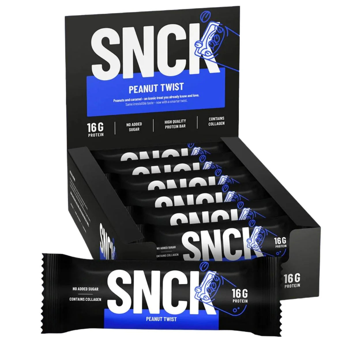 SNCK - PROTEIN BAR - 55g - 12/box - PEANUT TWIST