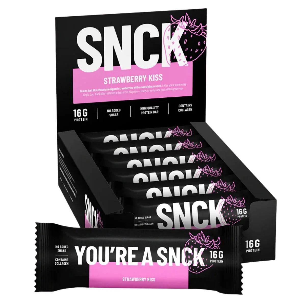 SNCK - PROTEIN BAR - STRAWBERRY KISS - 55g - 12/box