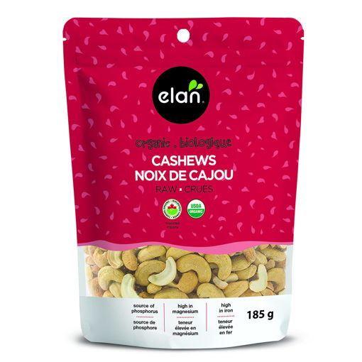 Elan Organics   Raw Cashews   185 g