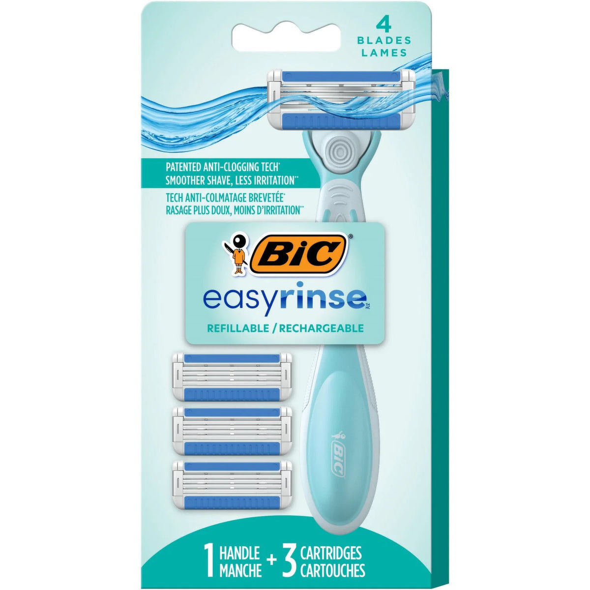 BIC EASY RINSE HYBRID RAZORS DISPOSABLE WOMEN 3