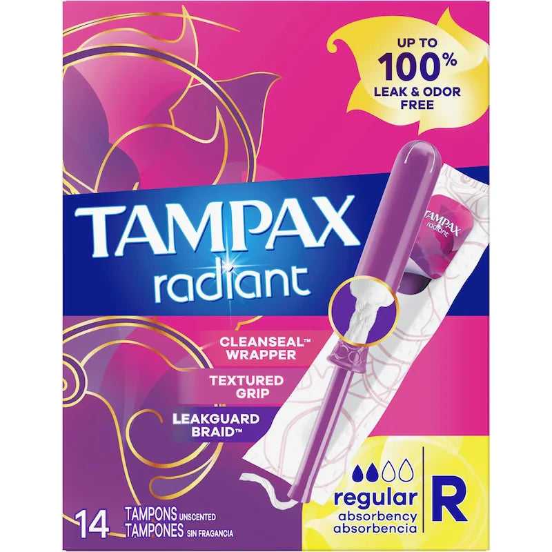 TAMPAX RADIANT TAMPONS REGULAR UNSCENTED 14