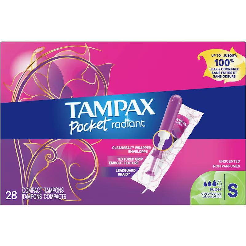 TAMPAX POCK RAD TAMPON COMPACT SUPER UNSCENTED 28