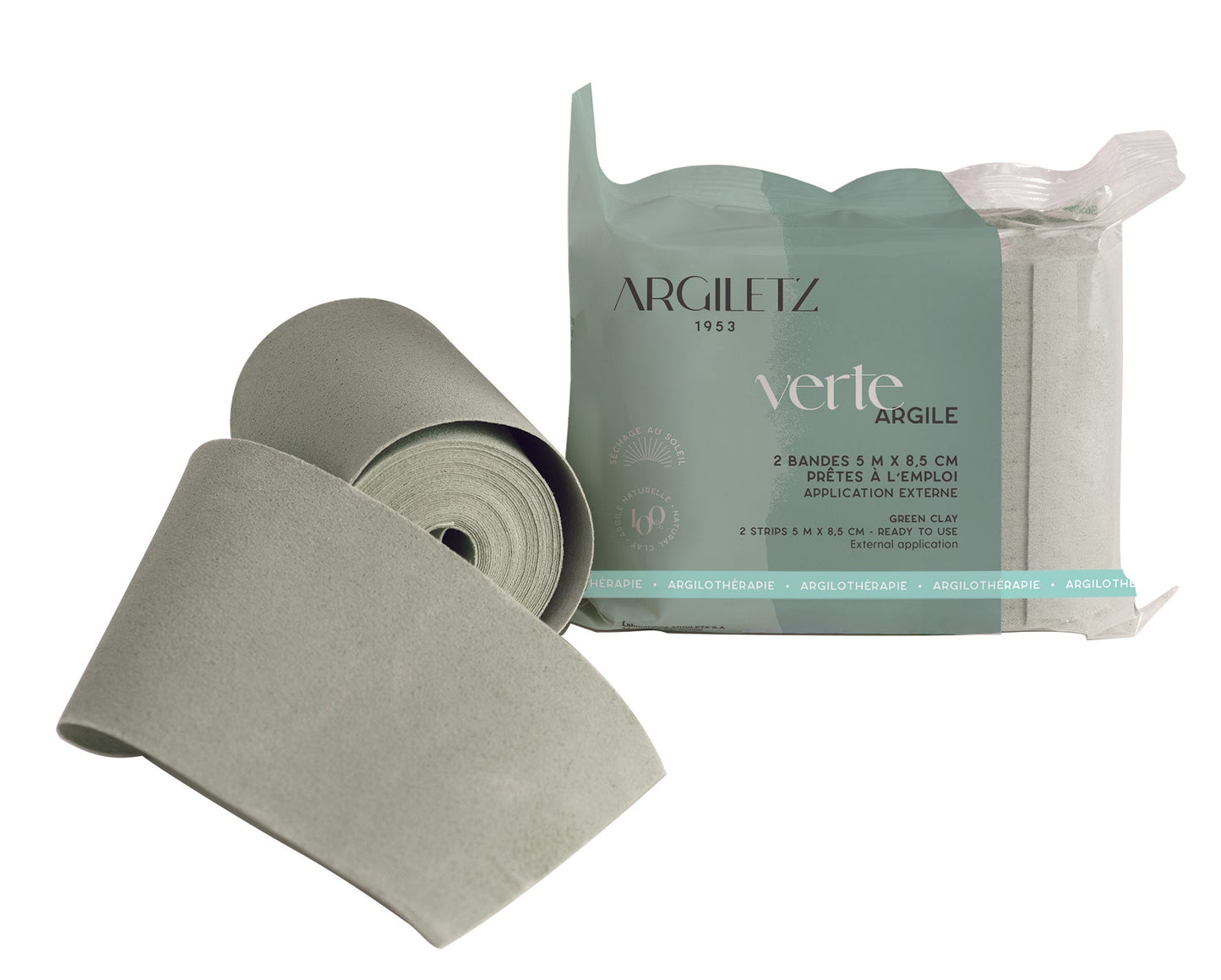 Argiletz - GREEN Clay Strips - Textilit - 2 bandes (5 m x 8,5 cm)