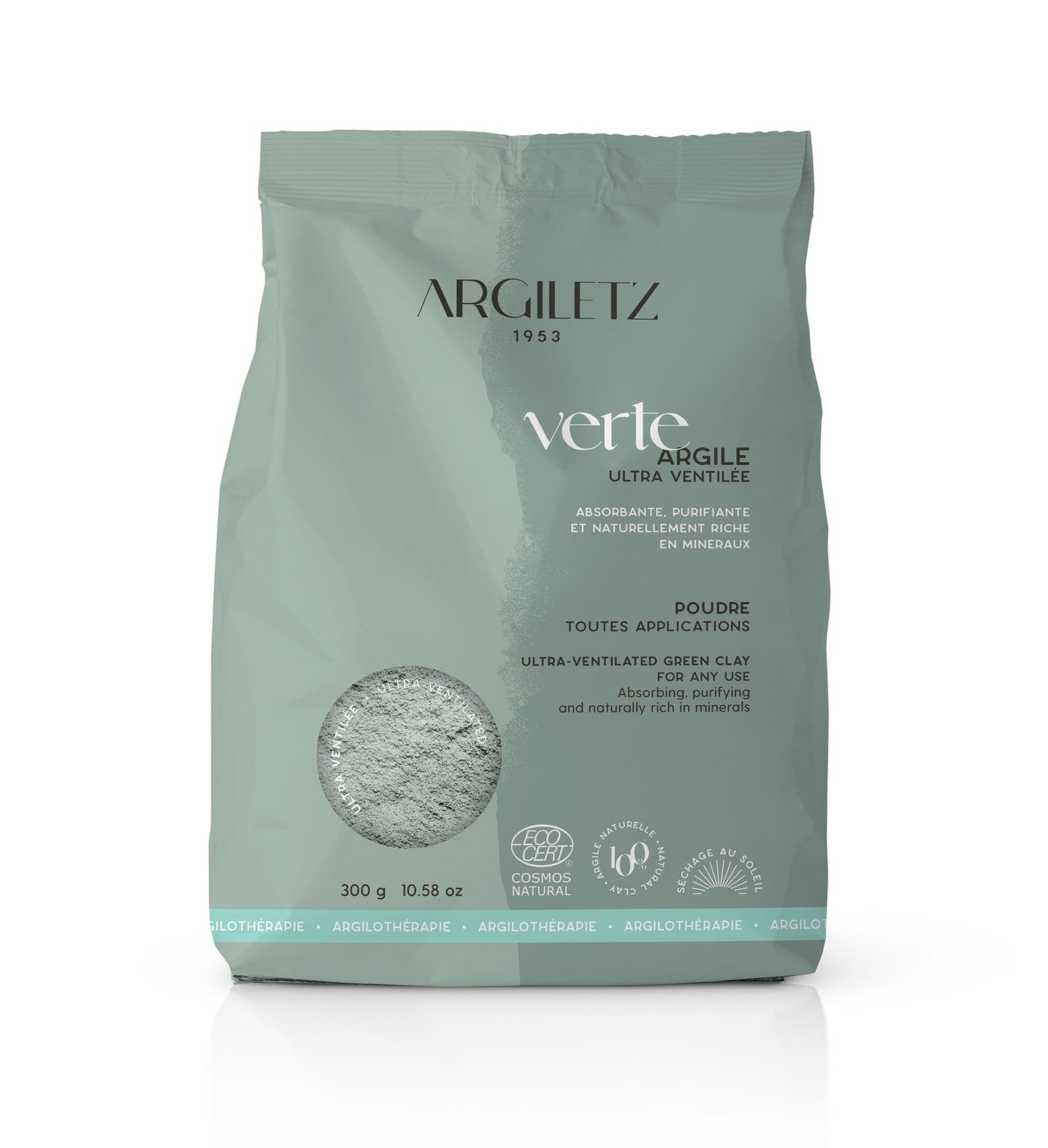 Argiletz - Ultra-ventilated GREEN Clay - all applications - 300 g