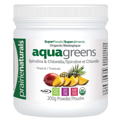 PrairieNaturals   Organic Aqua Greens Organic Spirulina & Chlorella Blend   200g