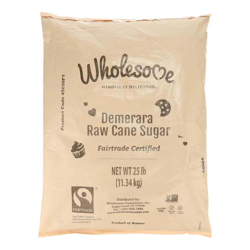 WHOLESOME SWEETENERS    Turbinado (Demerara), Raw Cane Sugar (Fair Trade)    11.34kg