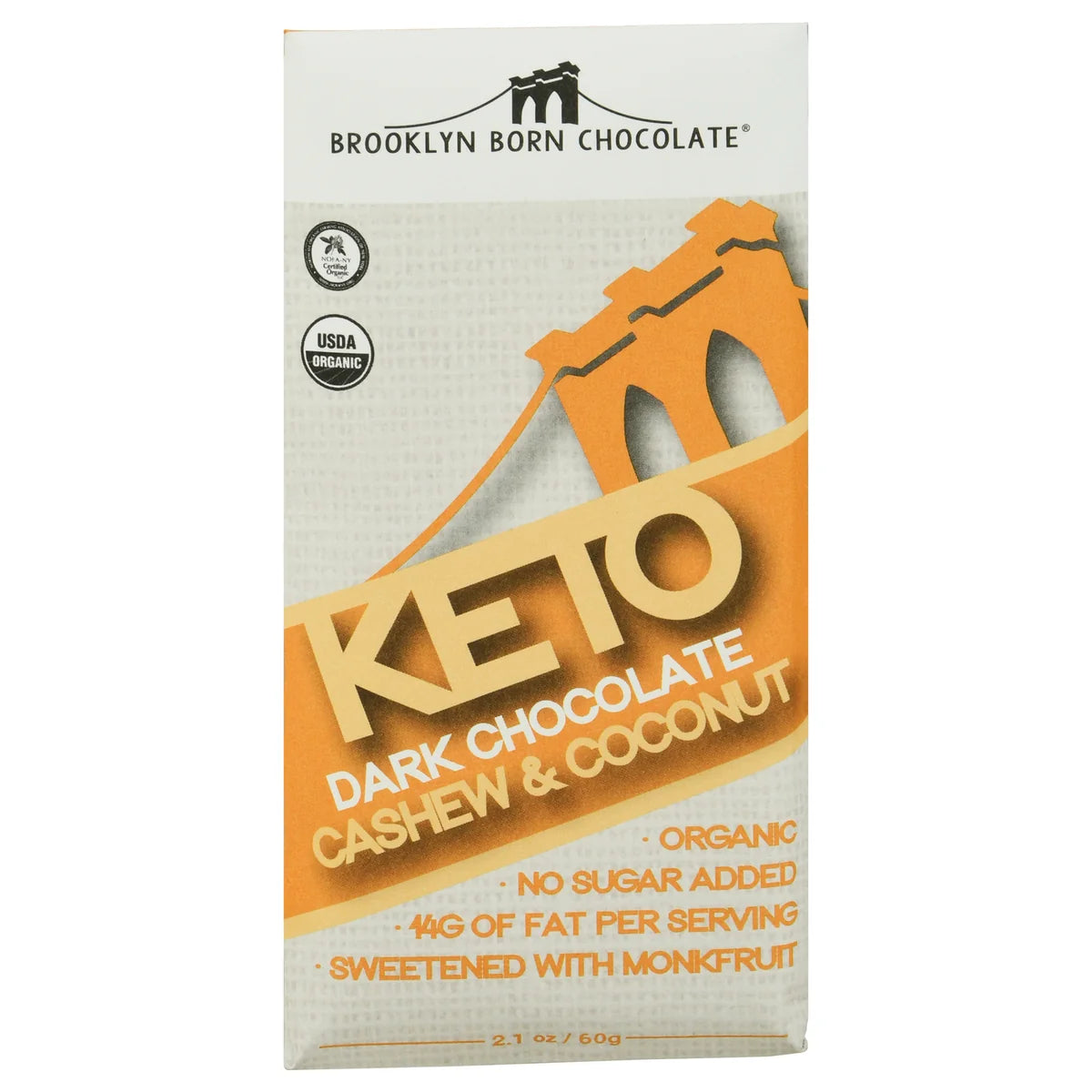 Brooklyn Born Chocolate   Keto - Cashew Butter & Coconut 12 x 60g