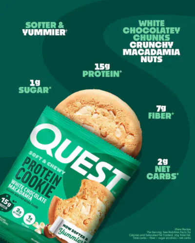 Quest   Quest Cookie, White Chocolate Macadamia 58g