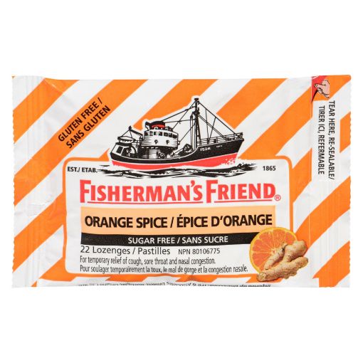 FISHERMANS FRIEND ORANGE SPICE 22 LOZENGE pack of 8