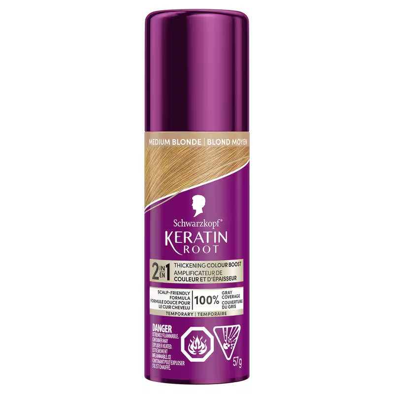 SCHWARZKOPF KERATIN ROOT MEDIUM BLONDE 57G AEROSOL