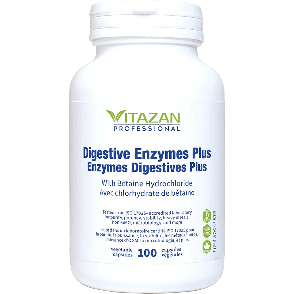 Vitazan    Digestive Enzymes Plus (With Betaine Hydrochloride) 100 capsules