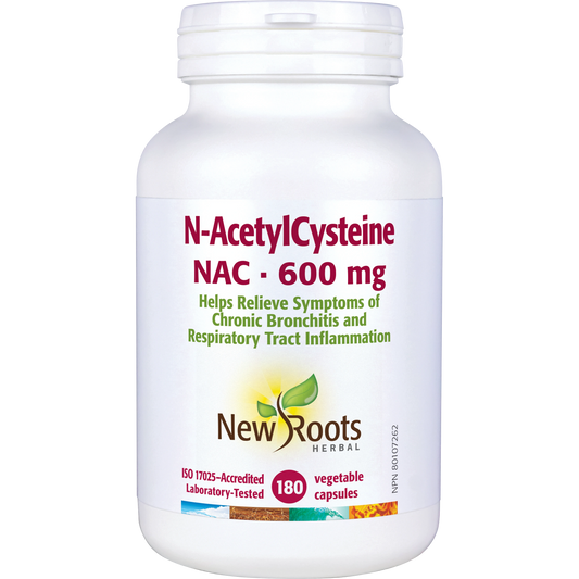 NEW ROOTS    N-AcetylCysteine NAC · 600 mg    180 capsules
