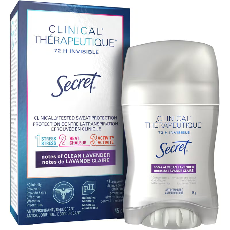 SECRET STICK CLINICAL INVISIBLE SOLID LAVENDER 45G