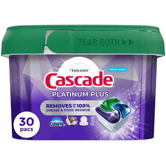 CASCADE PLATINUM PLUS ACTION PACS FRESH SCENT 30 pack of 6