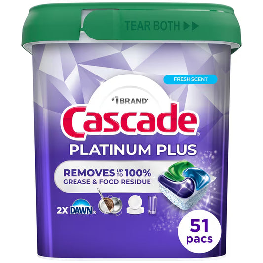 CASCADE PLATINUM PLUS ACTION PACS FRESH SCENT 51 pack of 3
