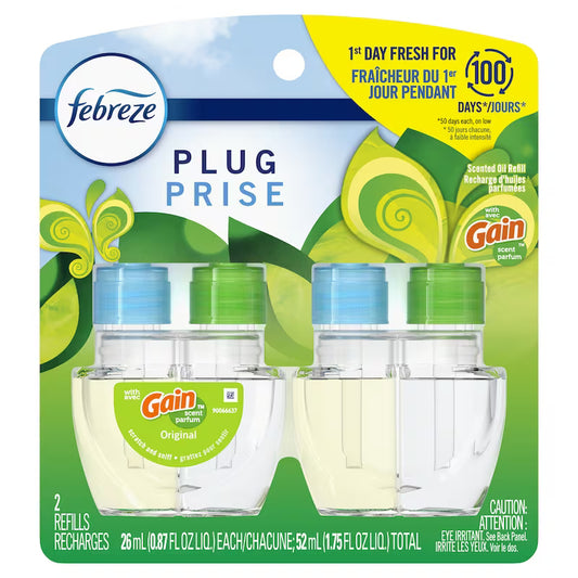 FEBREZE PLUG DUAL REFILL GAIN ORIGINAL 2X26ML pack of 6