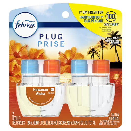 FEBREZE PLUG DUAL REFILL HAWAIIAN ALOHA 2X26ML pack of 6
