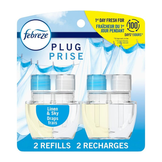 FEBREZE PLUG DUAL REFILL LINEN AND SKY 2X26ML pack of 6