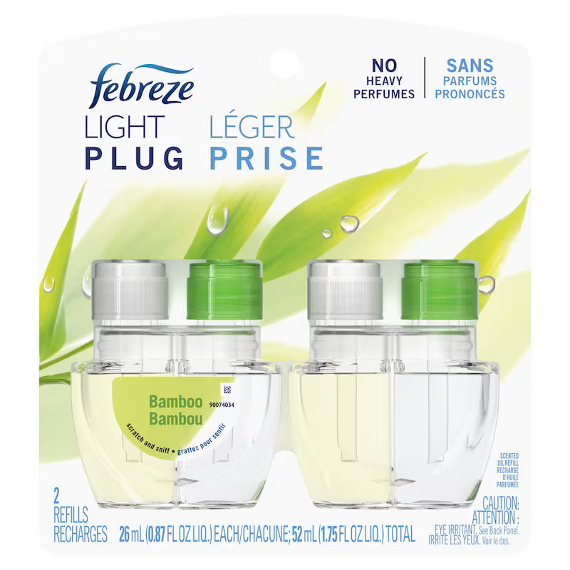 FEBREZE LIGHT PLUG DUAL REFILL BAMBOO 2X26ML pack of 6