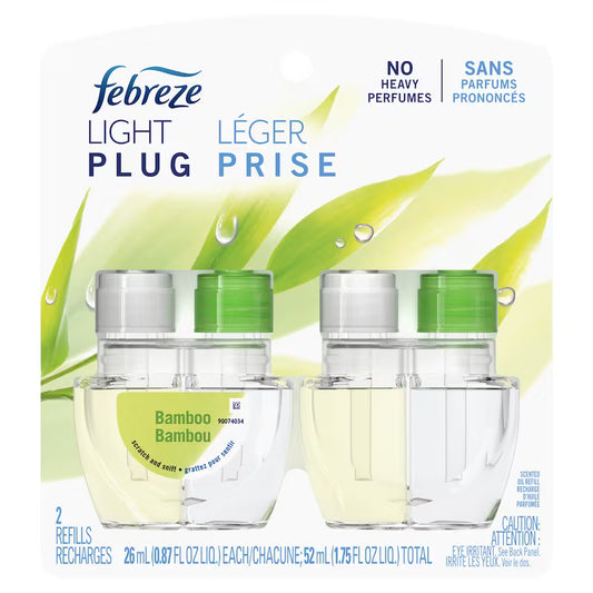 FEBREZE LIGHT PLUG DUAL REFILL BAMBOO 2X26ML pack of 6