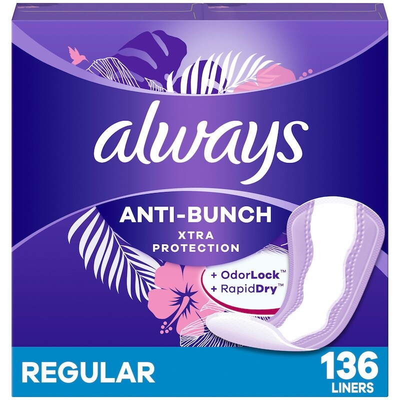 ALWAYS PANTY LINERS REG UNSCENTED 136 pack of 4