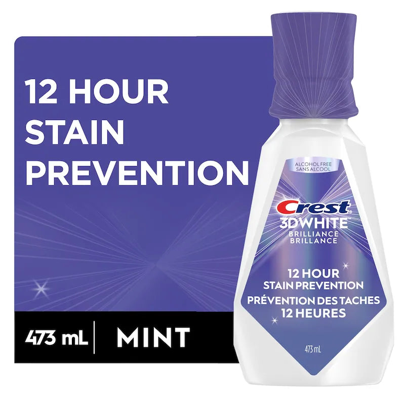 CREST 3D WHITE BRILLIANCE STAIN MOUTHWASH 473ML