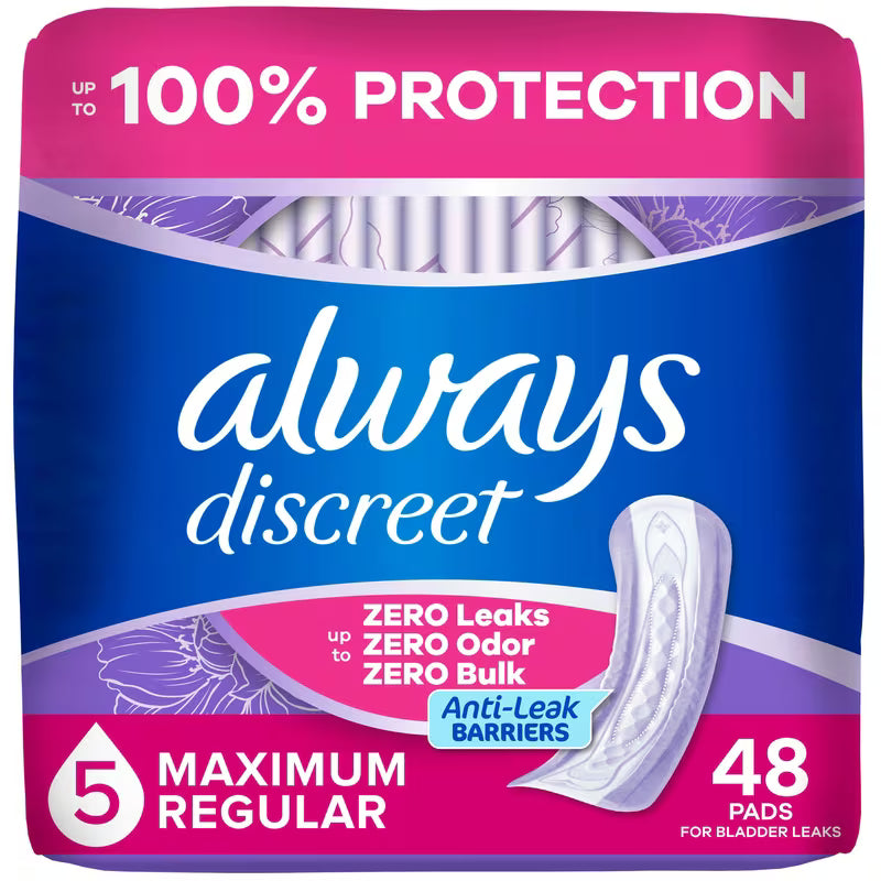 ALWAYS DISCREET PAD MAXIMUM REGULAR 48 pack of 2