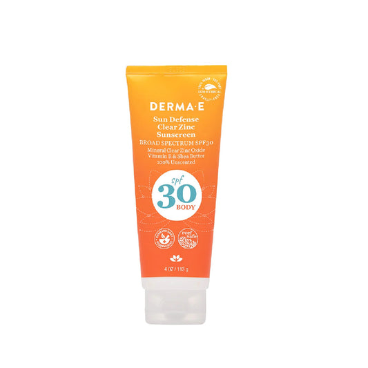 DERMA E    Sun Care Reef Safe    DERMA E    Sun Care Reef Safe    SPF30 ClearZinc Body Sunscreen113g