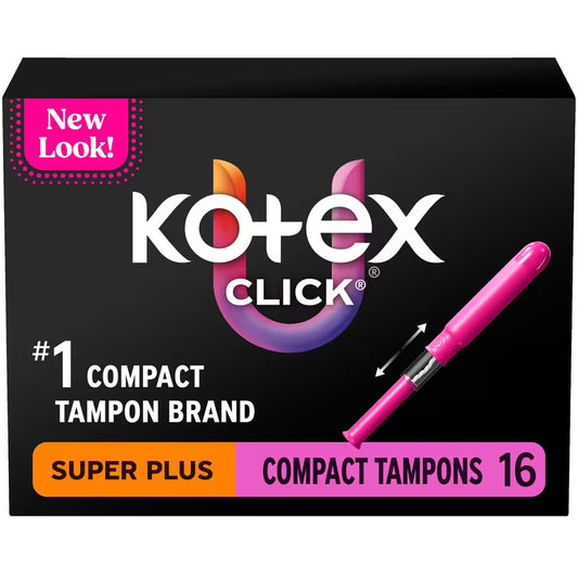 U BY KOTEX TAMPONS SUPER PLUS ABSORBENCY 16 pack of 8