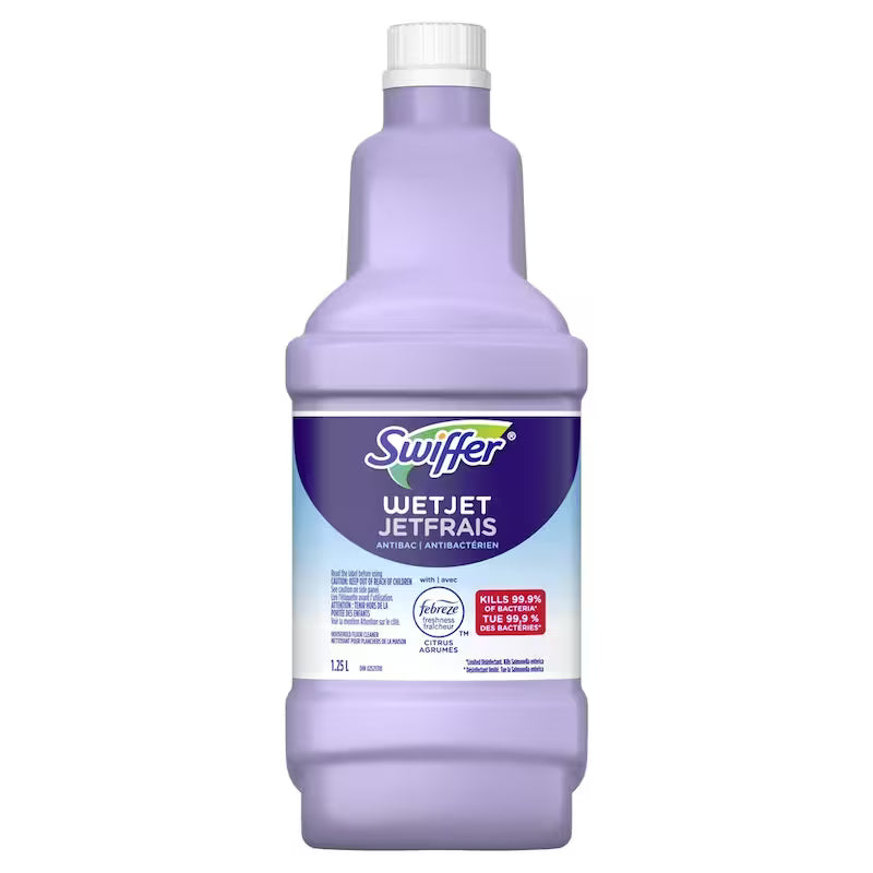 SWIFFER WET JET SOLUTION ANTIBAC CITRUS 1.25L pack of 4