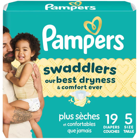PAMPERS SWADDLERS JUMBO SIZE-5 19 pack of 4
