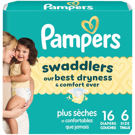 PAMPERS SWADDLERS JB SIZE 6 16 pack of 4