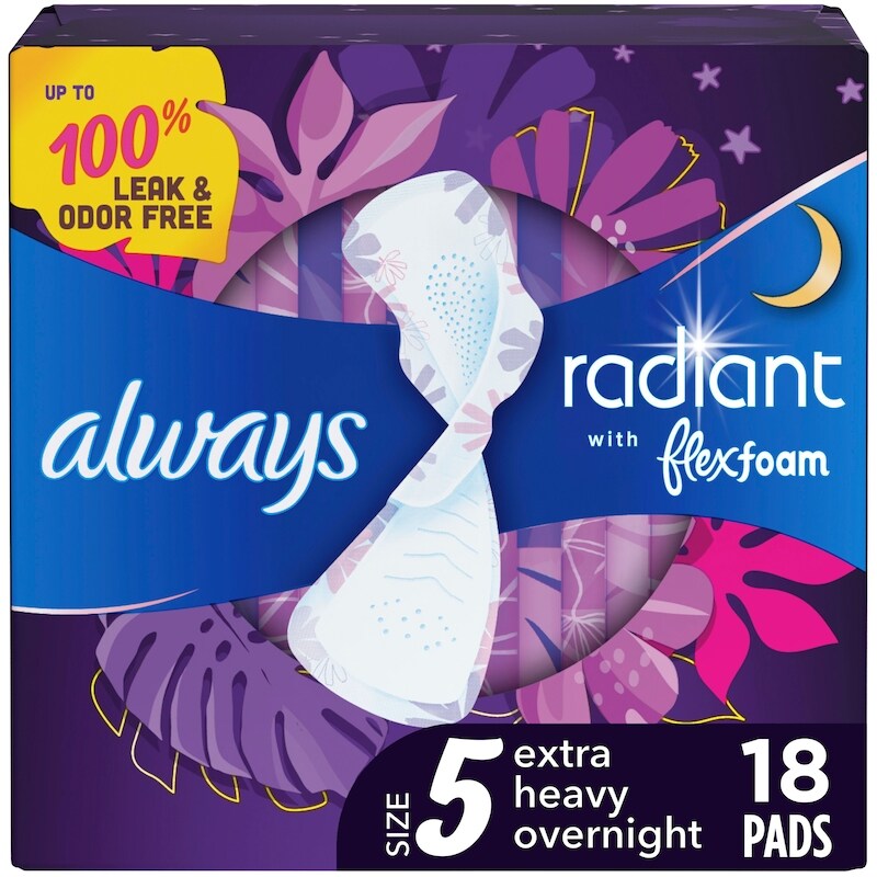 ALWAYS RADIANT INFINITY OVERNIGHT SIZE5 XTHEAVY 18 pack of 3
