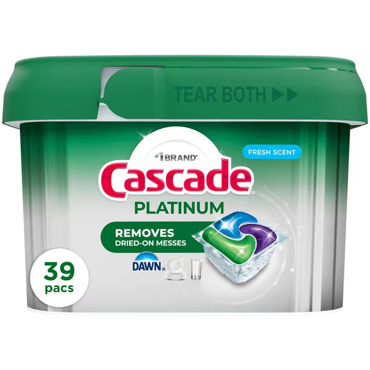 CASCADE ACTION PACS PLATINUM FRESH SCENT 39 pack of 6