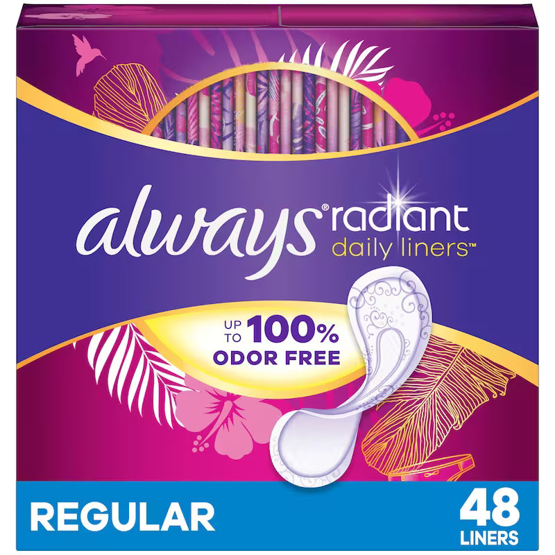 ALWAYS RADIANT PANTY LINER RG UNSCENTED 48
