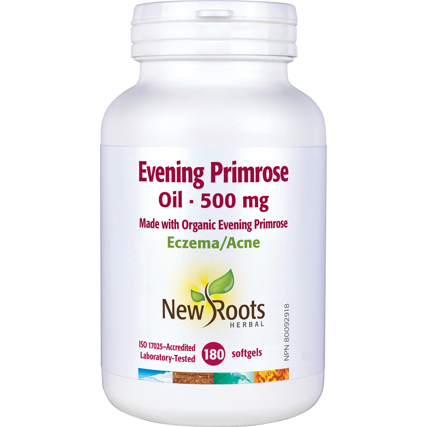 NEW ROOTS    Evening Primrose Oil · 500 mg    180 softgels