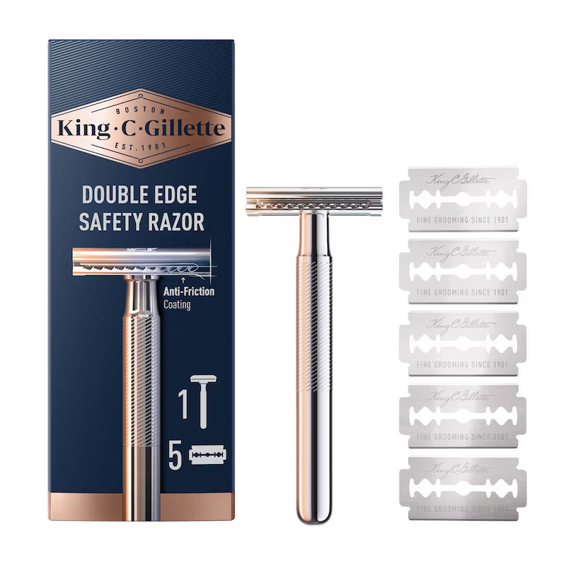 KING C GILLETTE RAZOR DOUBLE EDGE 6PC