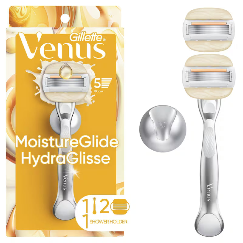 GILLETTE VENUS MOISTUREGLIDE RAZOR W/ 2 CARTRIDGES