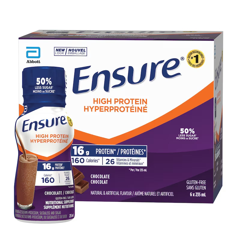 ENSURE 16G HIGH PROTEIN CHOCOLATE 6X235ML LIQUID pack of 4