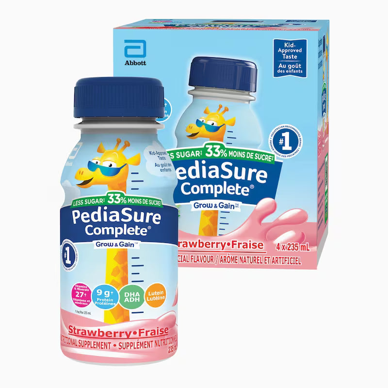 PEDIASURE COMPL STRAWBERRY 33% LESS SUGAR 4X235ML pack of 4